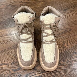 Dolce Vita Truffle Jasmin Boots with Faux Fur